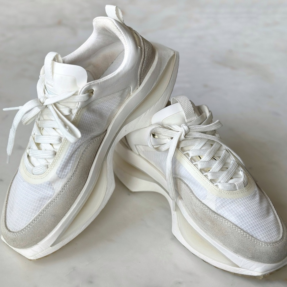 Women’s Chunky White Mango Sneakers with Genuine Leather